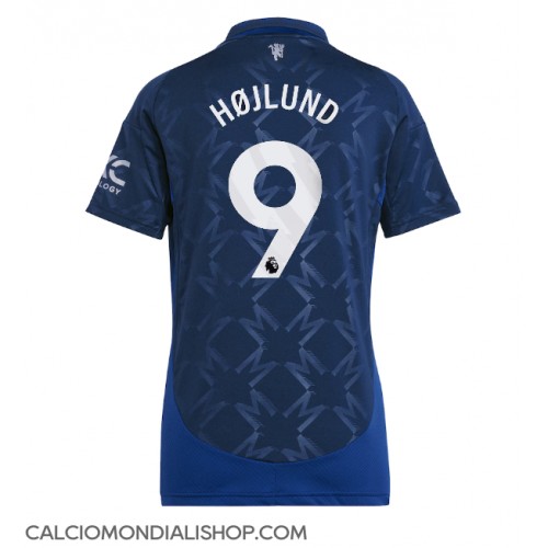 Maglie da calcio Manchester United Rasmus Hojlund #9 Seconda Maglia Femminile 2024-25 Manica Corta